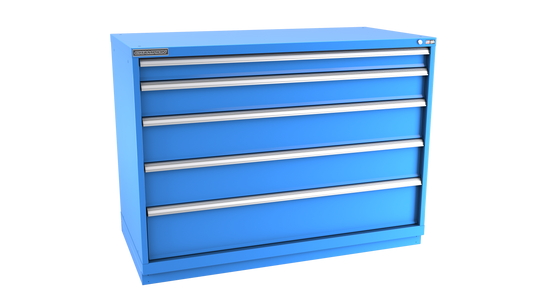 Champion Tool Storage DW1800-0501-ILC-FTB-BB 5-Drawer Standard Depth Modular Cabinet DW0501 | 56-1/2"W x 41-3/4"H x 28-1/2"D, Bright Blue