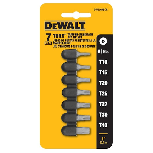 Dewalt DW2067SCR 7 Pc. Security Torx® Set