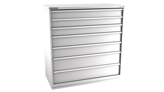 Champion Tool Storage DW2700-0701-ILC-FTB-LG 7-Drawer Standard Depth Modular Cabinet DW0701 | 56-1/2"W x 59-1/2"H x 28-1/2"D, Light Gray