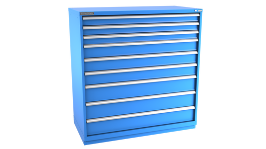 Champion Tool Storage DW2700-0901-ILC-FTB-BB 9-Drawer Standard Depth Modular Cabinet DW0901 | 56-1/2"W x 59-1/2"H x 28-1/2"D, Bright Blue