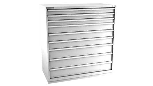 Champion Tool Storage DW2700-0901-ILC-FTB-LG 9-Drawer Standard Depth Modular Cabinet DW0901 | 56-1/2"W x 59-1/2"H x 28-1/2"D, Light Gray