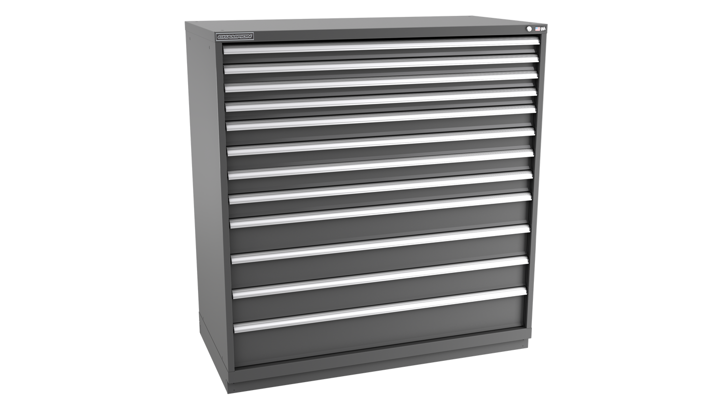 Champion Tool Storage DW2700-1201-ILC-FTB-DG 12-Drawer Standard Depth Modular Cabinet DW1201 | 56-1/2"W x 59-1/2"H x 28-1/2"D, Dark Gray