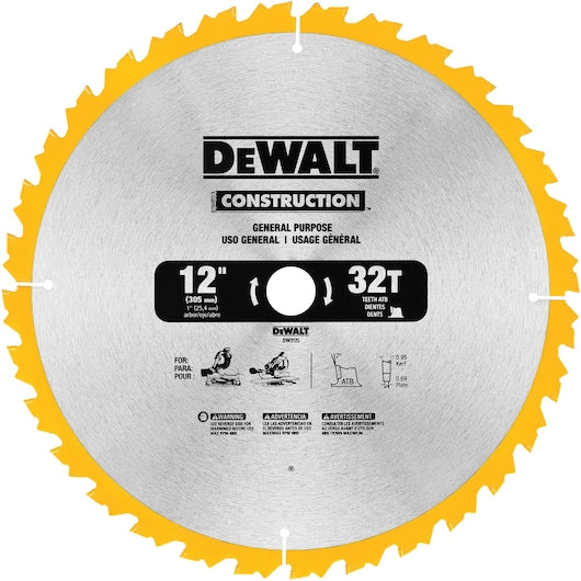 Dewalt DW3128 12" 80T Atb Circular Saw