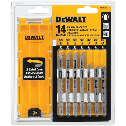 Dewalt DW3742C T-Shank Jig Saw Blade Set With Case (14 Pc)