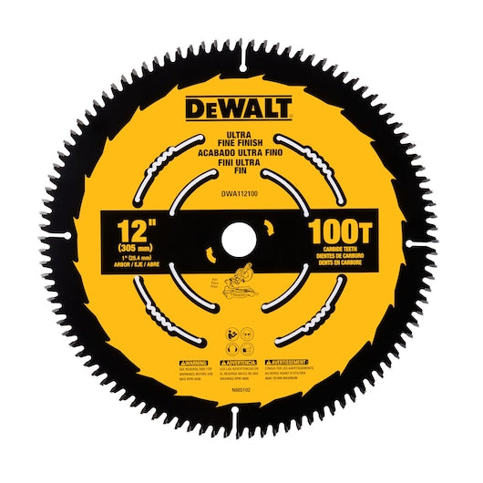 Dewalt DWA112100 12 In. 100T Ultra Fine Finish Saw Blade