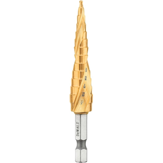 Dewalt DWA1783IR 1/8" - 1/2" Impact Ready® Titanium Nitride Coating Step Drill Bit