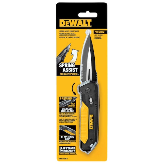 Dewalt DWHT10912 - High-Quality Spring-Assist Pocket Knife with Premium Steel Blade, Reliable Tool for Everyday Use