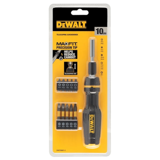 Dewalt DWHT68001 Max Fit® Telescoping Multi-Bit Screwdriver Set (10 Pc.)