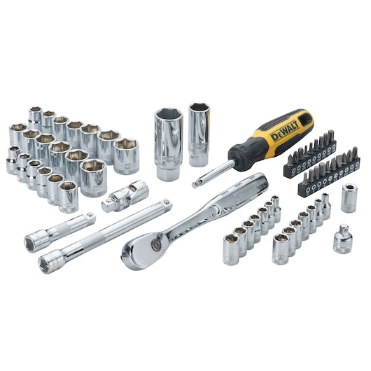 Dewalt DWMT19257 61 Piece 1/4 In & 3/8 In Drive Combination Socket Set - 6 Point