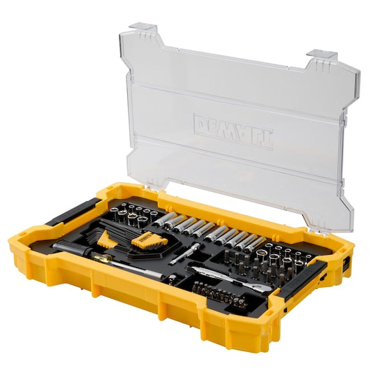 Dewalt DWMT45402 1/4 In And 3/8 In Mechanic Tool Set With Toughsystem® 2.0 Tray And Lid (131 Pc)