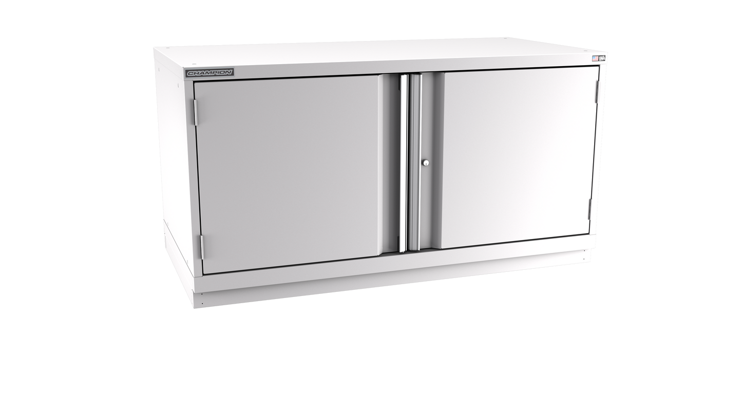 Champion Tool Storage DWS1200-2FDIL-FTB-LG 2-Door Shallow Depth Modular Cabinet DWS1200 | 56-1/2"W x 29-7/8"H x 22-1/2"D, Light Gray