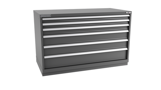 Champion Tool Storage DWS1500-0601-ILC-FTB-DG 6-Drawer Shallow Depth Modular Cabinet DWS0601 | 56-1/2"W x 35-7/8"H x 22-1/2"D, Dark Gray