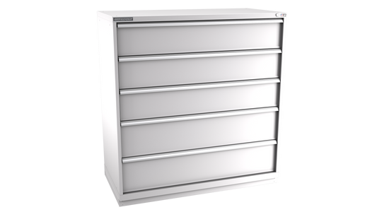 Champion Tool Storage DWS2700-0501-ILC-FTB-LG 5-Drawer Shallow Depth Modular Cabinet DWS0501 | 56-1/2"W x 59-1/2"H x 22-1/2"D, Light Gray