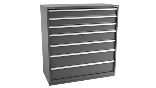 Champion Tool Storage DWS2700-0701-ILC-FTB-DG 7-Drawer Shallow Depth Modular Cabinet DWS0701 | 56-1/2"W x 59-1/2"H x 22-1/2"D, Dark Gray