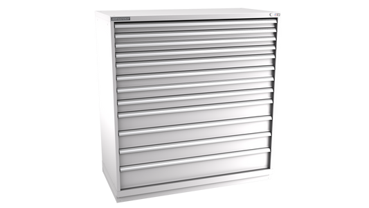 Champion Tool Storage DWS2700-1201-ILC-FTB-LG 12-Drawer Shallow Depth Modular Cabinet DWS1201 | 56-1/2"W x 59-1/2"H x 22-1/2"D, Light Gray