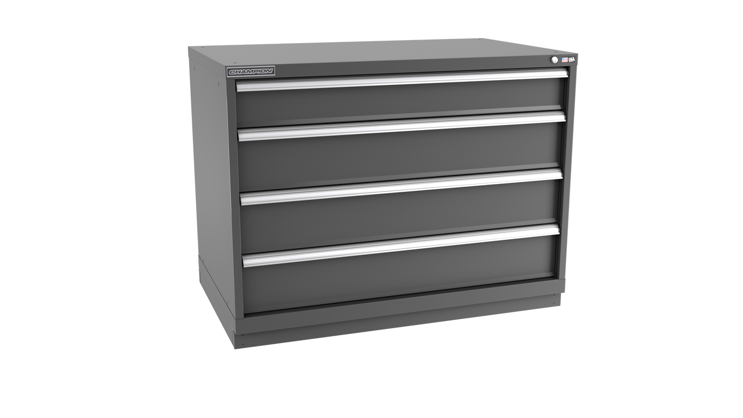 Champion Tool Storage EW1500-0401-ILC-FTB-DG 4-Drawer Standard Depth Modular Cabinet EW0401 | 47"W x 35-7/8"H x 28-1/2"D, Dark Gray