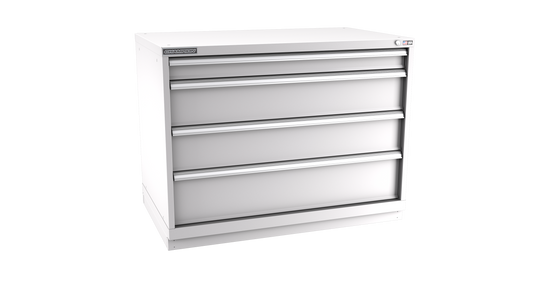 Champion Tool Storage EW1500-0402-ILC-FTB-LG 4-Drawer Standard Depth Modular Cabinet EW0402 | 47"W x 35-7/8"H x 28-1/2"D, Light Gray