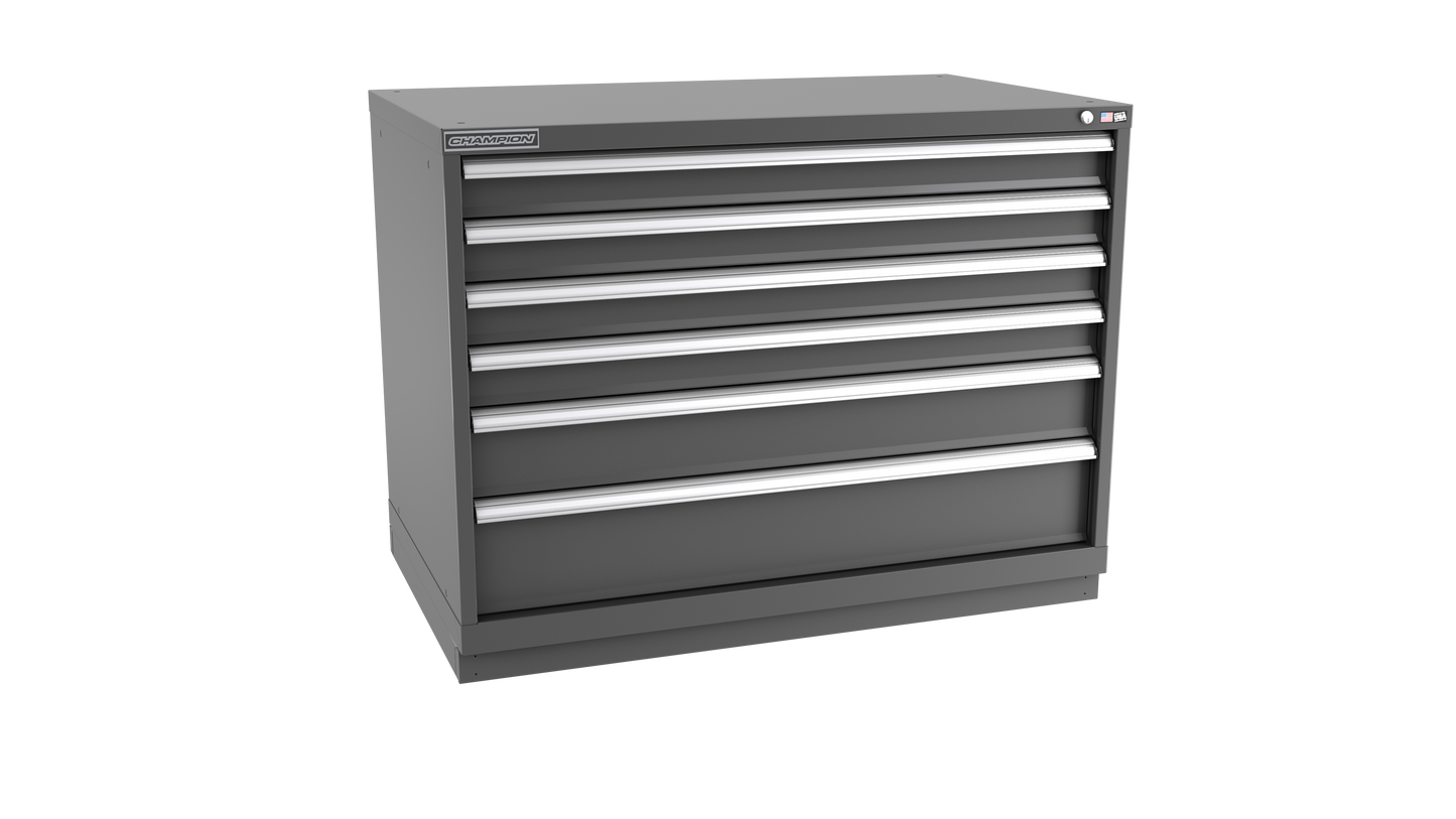 Champion Tool Storage EW1500-0601-ILC-FTB-DG 6-Drawer Standard Depth Modular Cabinet EW0601 | 47"W x 35-7/8"H x 28-1/2"D, Dark Gray
