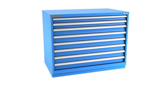 Champion Tool Storage EW1500-0801-ILC-FTB-BB 8-Drawer Standard Depth Modular Cabinet EW0801 | 47"W x 35-7/8"H x 28-1/2"D, Bright Blue