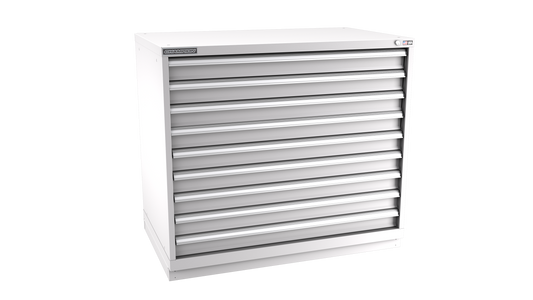 Champion Tool Storage EW1800-0901-ILC-FTB-LG 9-Drawer Standard Depth Modular Cabinet EW0901 | 47"W x 41-3/4"H x 28-1/2"D, Light Gray
