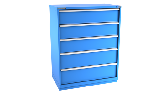 Champion Tool Storage EW2700-0501-ILC-FTB-BB 5-Drawer Standard Depth Modular Cabinet EW0501 | 47"W x 59-1/2"H x 28-1/2"D, Bright Blue