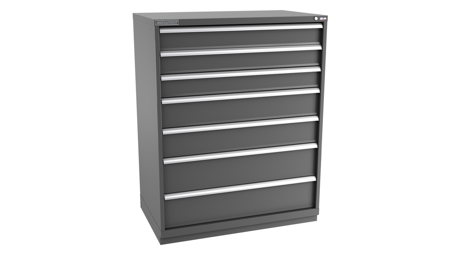 Champion Tool Storage EW2700-0701-ILC-FTB-DG 7-Drawer Standard Depth Modular Cabinet EW0701 | 47"W x 59-1/2"H x 28-1/2"D, Dark Gray