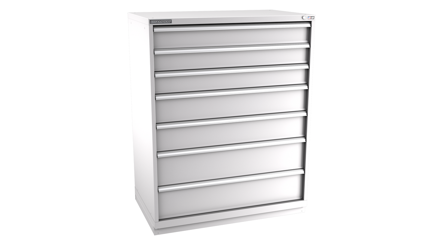 Champion Tool Storage EW2700-0701-ILC-FTB-LG 7-Drawer Standard Depth Modular Cabinet EW0701 | 47"W x 59-1/2"H x 28-1/2"D, Light Gray