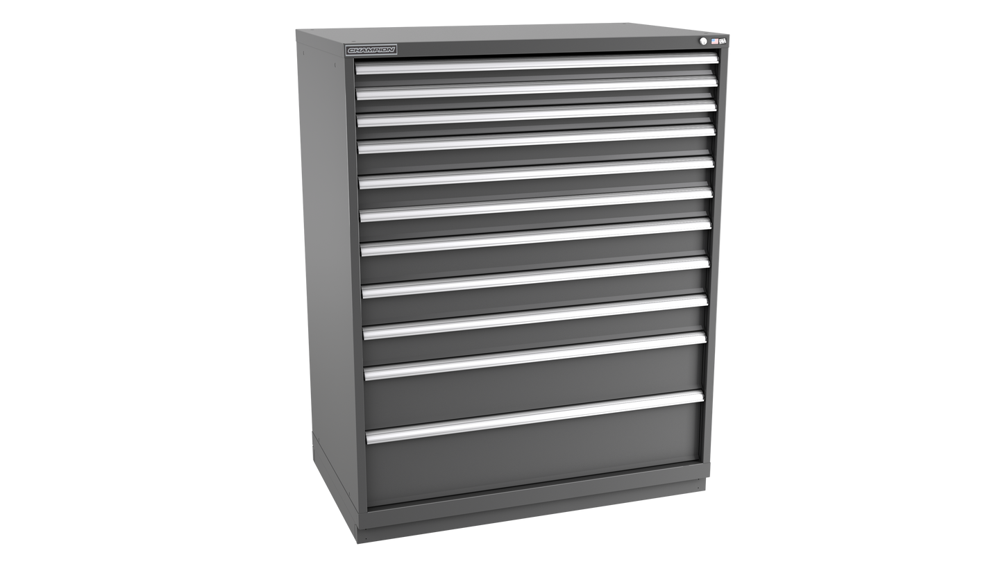 Champion Tool Storage EW2700-1101-ILC-FTB-DG 11-Drawer Standard Depth Modular Cabinet EW1101 | 47"W x 59-1/2"H x 28-1/2"D, Dark Gray