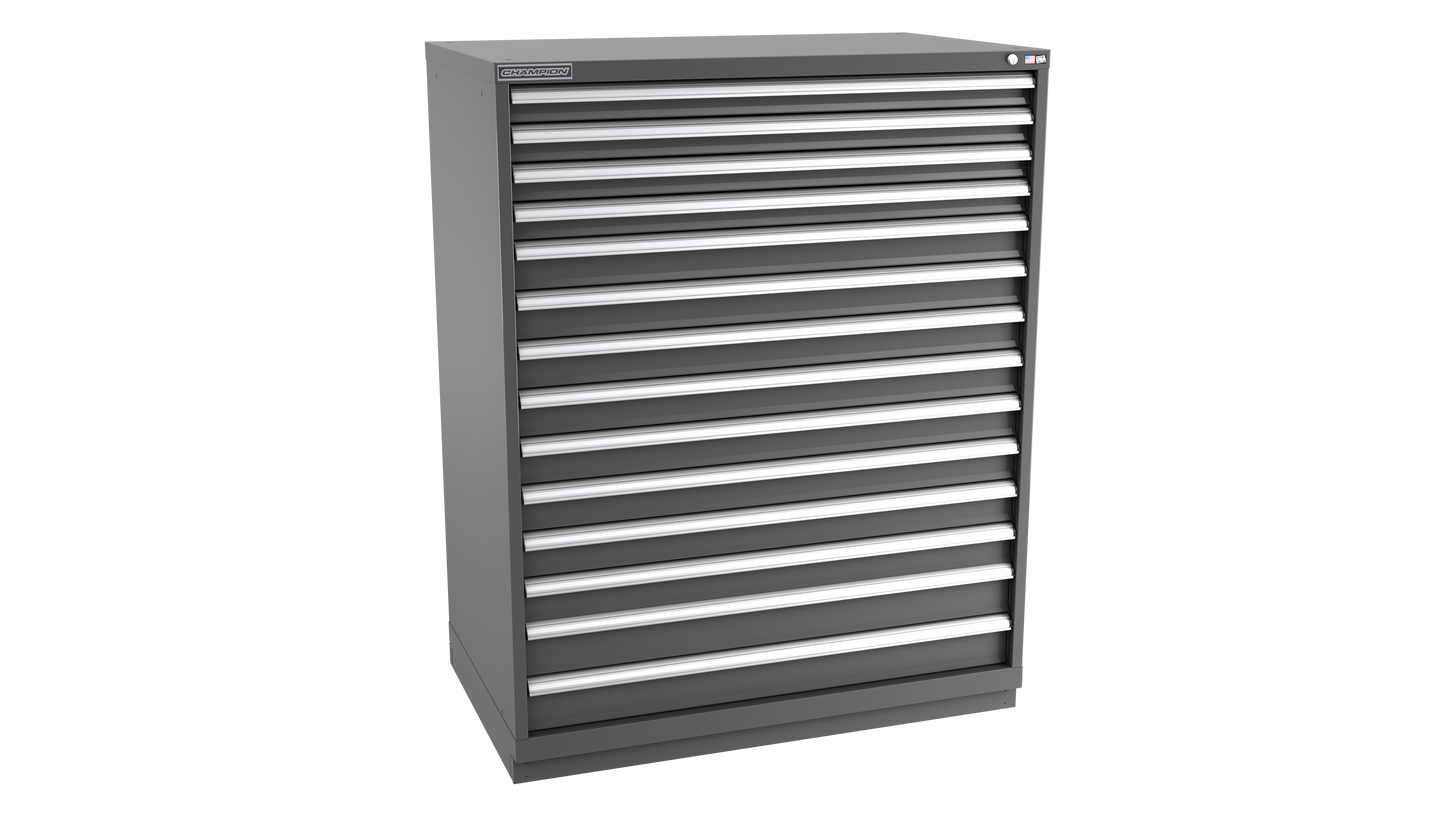 Champion Tool Storage EW2700-1401-ILC-FTB-DG 14-Drawer Standard Depth Modular Cabinet EW1401 | 47"W x 59-1/2"H x 28-1/2"D, Dark Gray