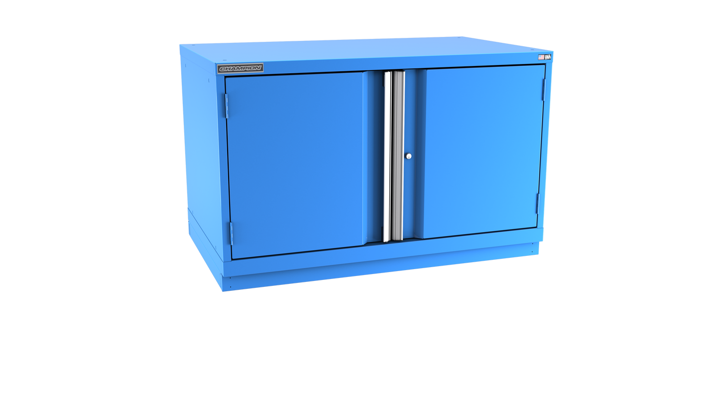 Champion Tool Storage EWS1200-2FDIL-FTB-BB 2-Door Shallow Depth Modular Cabinet EWS1200 | 47"W x 29-7/8"H x 22-1/2"D, Bright Blue