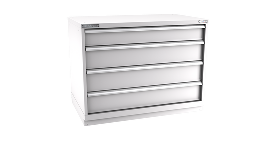 Champion Tool Storage EWS1500-0401-ILC-FTB-LG 4-Drawer Shallow Depth Modular Cabinet EWS0401 | 47"W x 35-7/8"H x 22-1/2"D, Light Gray