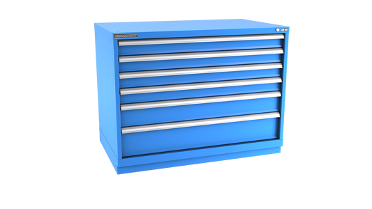 Champion Tool Storage EWS1500-0601-ILC-FTB-BB 6-Drawer Shallow Depth Modular Cabinet EWS0601 | 47"W x 35-7/8"H x 22-1/2"D, Bright Blue