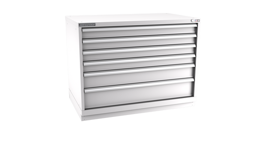 Champion Tool Storage EWS1500-0601-ILC-FTB-LG 6-Drawer Shallow Depth Modular Cabinet EWS0601 | 47"W x 35-7/8"H x 22-1/2"D, Light Gray