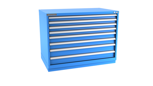 Champion Tool Storage EWS1500-0802-ILC-FTB-BB 8-Drawer Shallow Depth Modular Cabinet EWS0802 | 47"W x 35-7/8"H x 22-1/2"D, Bright Blue