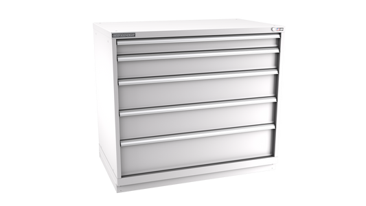 Champion Tool Storage EWS1800-0502-ILC-FTB-LG 5-Drawer Shallow Depth Modular Cabinet EWS0502 | 47"W x 41-3/4"H x 22-1/2"D, Light Gray
