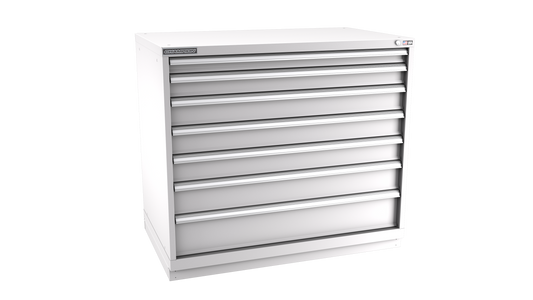 Champion Tool Storage EWS1800-0701-ILC-FTB-LG 7-Drawer Shallow Depth Modular Cabinet EWS0701 | 47"W x 41-3/4"H x 22-1/2"D, Light Gray