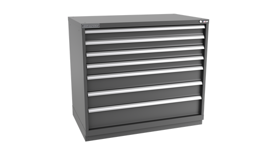 Champion Tool Storage EWS1800-0702-ILC-FTB-DG 7-Drawer Shallow Depth Modular Cabinet EWS0702 | 47"W x 41-3/4"H x 22-1/2"D, Dark Gray