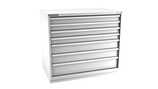 Champion Tool Storage EWS1800-0702-ILC-FTB-LG 7-Drawer Shallow Depth Modular Cabinet EWS0702 | 47"W x 41-3/4"H x 22-1/2"D, Light Gray