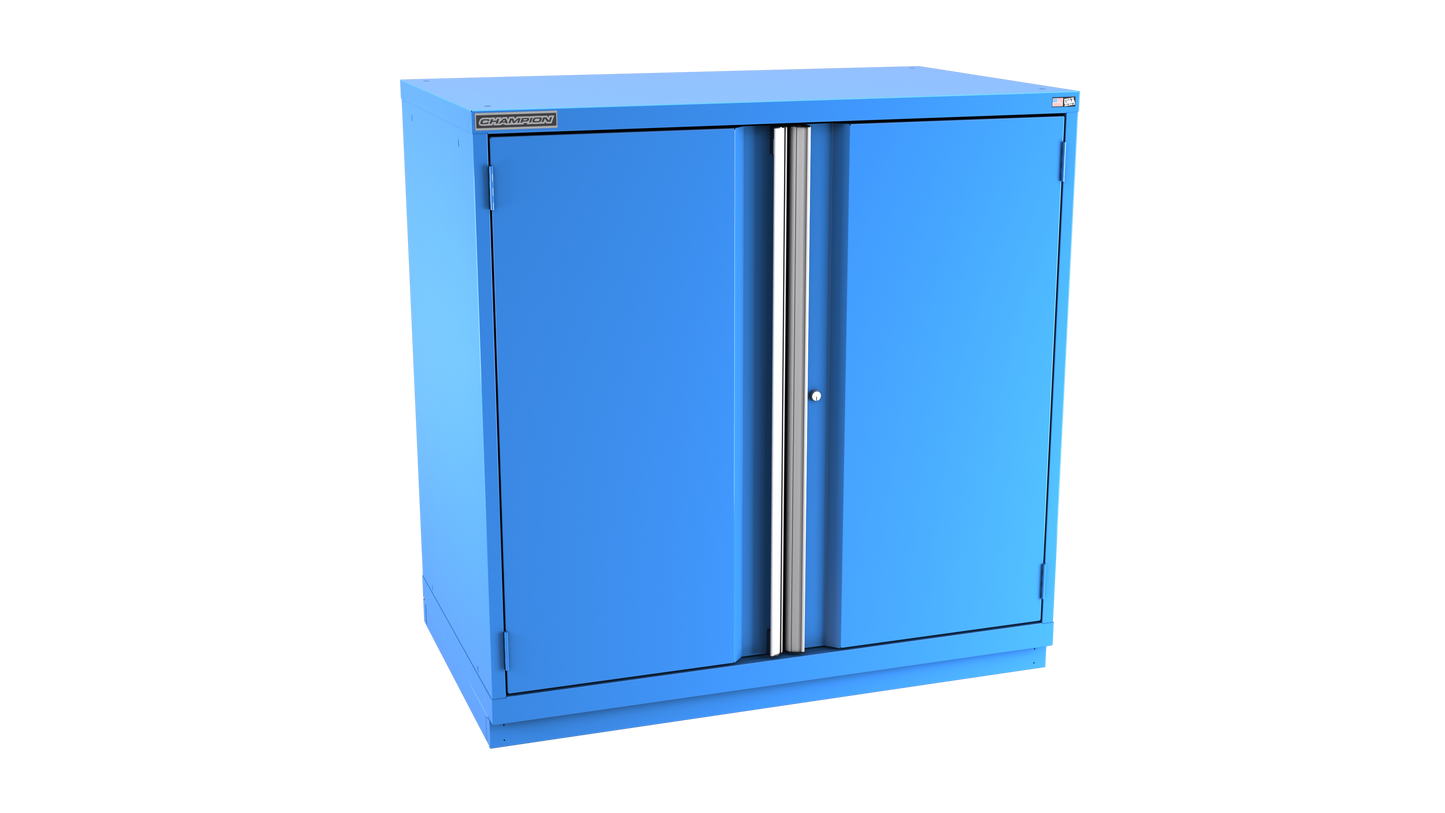 Champion Tool Storage EWS2100-2FDIL-FTB-BB 2-Door Shallow Depth Modular Cabinet EWS2100 | 47"W x 45-1/4"H x 22-1/2"D, Bright Blue