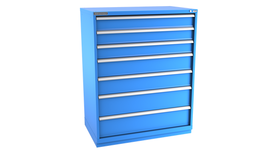 Champion Tool Storage EWS2700-0701-ILC-FTB-BB 7-Drawer Shallow Depth Modular Cabinet EWS0701 | 47"W x 59-1/2"H x 22-1/2"D, Bright Blue