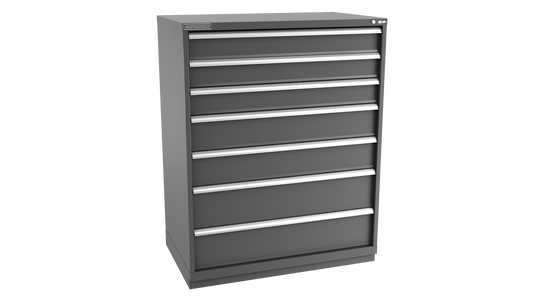 Champion Tool Storage EWS2700-0701-ILC-FTB-DG 7-Drawer Shallow Depth Modular Cabinet EWS0701 | 47"W x 59-1/2"H x 22-1/2"D, Dark Gray