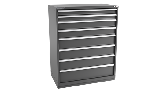 Champion Tool Storage EWS2700-0801-ILC-FTB-DG 8-Drawer Shallow Depth Modular Cabinet EWS0801 | 47"W x 59-1/2"H x 22-1/2"D, Dark Gray
