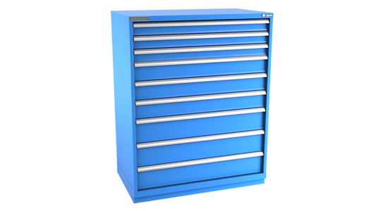 Champion Tool Storage EWS2700-0901-ILC-FTB-BB 9-Drawer Shallow Depth Modular Cabinet EWS0901 | 47"W x 59-1/2"H x 22-1/2"D, Bright Blue