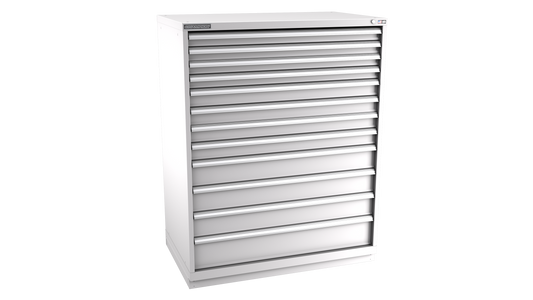 Champion Tool Storage EWS2700-1201-ILC-FTB-LG 12-Drawer Shallow Depth Modular Cabinet EWS1201 | 47"W x 59-1/2"H x 22-1/2"D, Light Gray