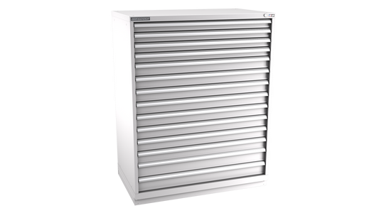 Champion Tool Storage EWS2700-1401-ILC-FTB-LG 14-Drawer Shallow Depth Modular Cabinet EWS1401 | 47"W x 59-1/2"H x 22-1/2"D, Light Gray