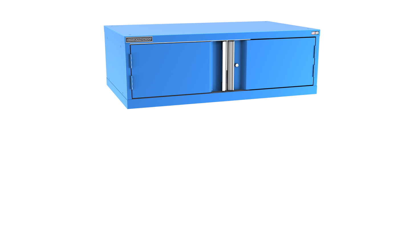 Champion Tool Storage EWS600-2FDIL-BB 2-Door Shallow Depth Modular Cabinet EWS600 | 47"W x 15-3/4"H x 22-1/2"D, Bright Blue