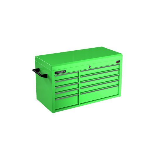 Champion Tool Storage FMP4110TC-EG 10-Drawer Standard Depth 41" FMPRO Top Chest | 41"W x 23"H x 20"D, Electric Green