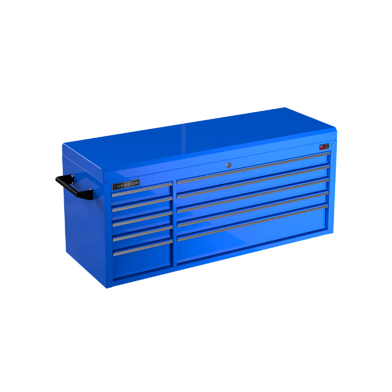Champion Tool Storage FMP5410TC-BL 10-Drawer Standard Depth 54" FMPRO Top Chest | 54"W x 23"H x 20"D, Gloss Blue