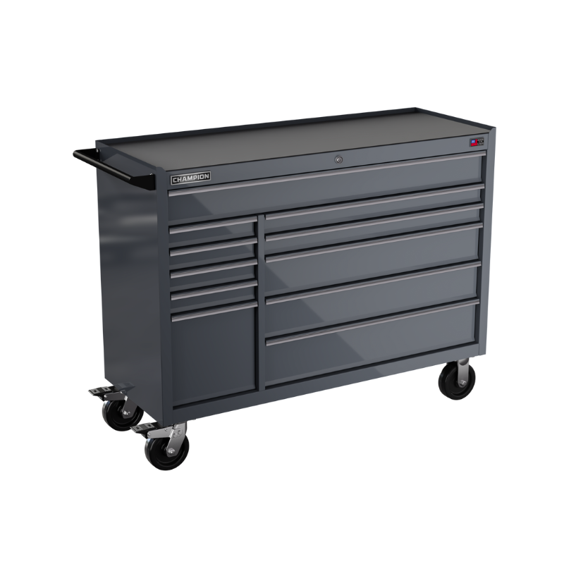 Champion Tool Storage FMP5411RC-SG 11-Drawer Standard Depth 54" FMPRO Roll Cab | 54"W x 43"H x 20"D, Storm Grey