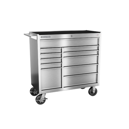 Champion Tool Storage FMPS4111RC 11-Drawer Standard Depth 41" FMPRO SST Roll Cab | 41"W x 43"H x 20"D, Stainless